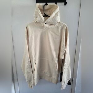 NWT Civil Regime Cream Embroidered Roses Hoodie Sweatshirt Size Large